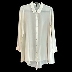 Eileen Fisher Ivory Silk Blouse, Small